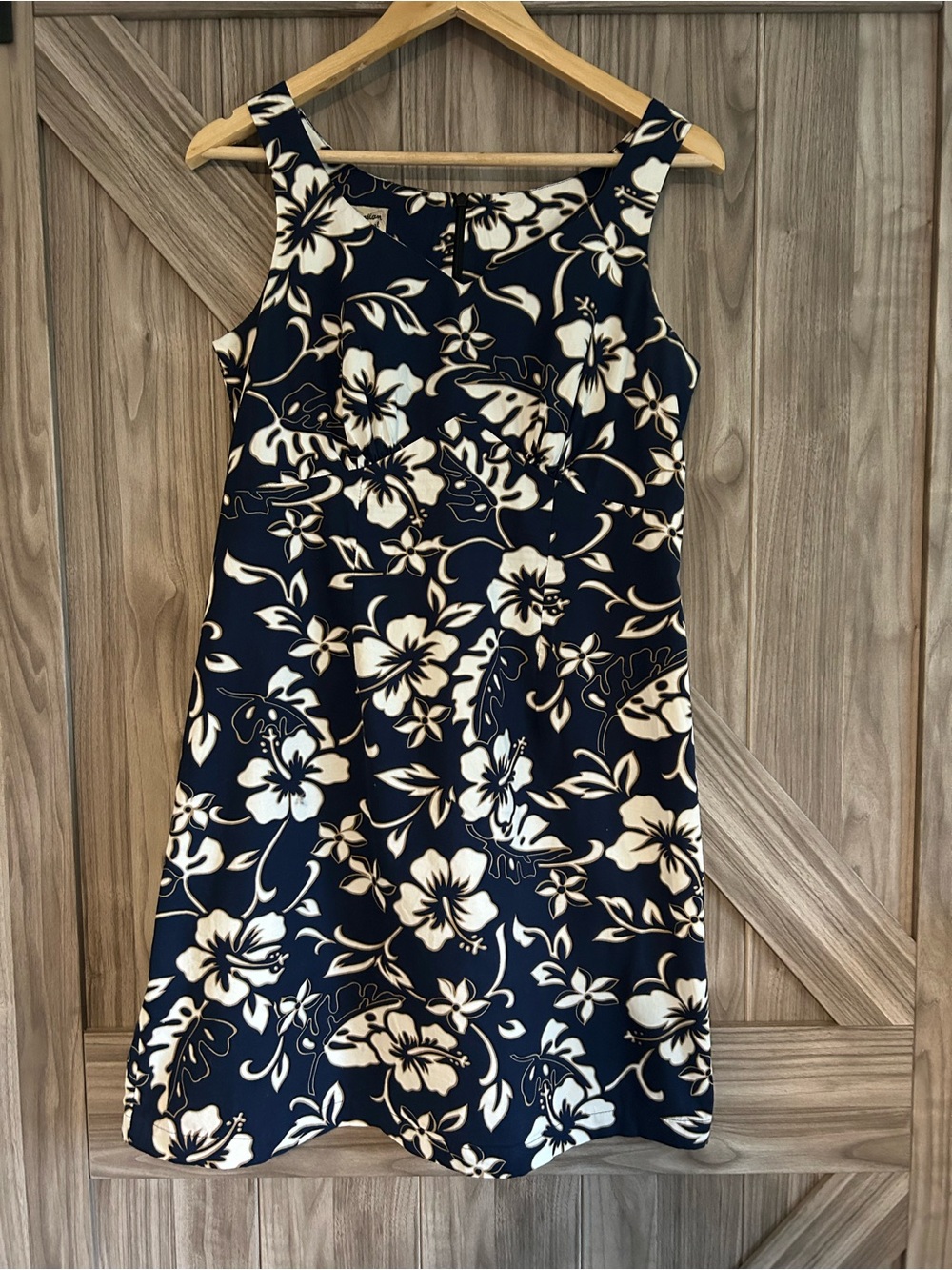 Vintage Hilo Hattie The Hawaiian Original Dress Small Blue White Hibiscus
